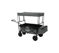 Hauki Chariot de Transport Pliable à Main avec Toit, Gris, avec 2x Poches en