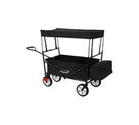 Hauki Chariot de Transport Pliable à Main avec Toit, Noir, Poussette de Plage avec Poches
