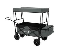 Hauki Chariot de Transport Pliable à Main avec Toit, Gris, avec 2x Poches en