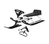 Hauki Luge dirigeable blanc pour enfants à partir de 5 ans, Skibob enfants jusqu'à 60 kg, avec volant frein à pied câble de