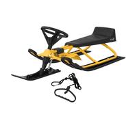 Hauki Luge dirigeable jaune pour enfants à partir de 5 ans, Skibob enfants jusqu'à 60 kg, avec volant frein à pied câble de