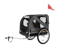 Hauki Remorque 2in1 de Vélo et Poussette de Chien Pliable Noir-Gris 130x72x90 cm Chariot Max. 40kg, Transport d'Animaux de