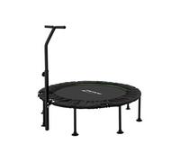 Hauki Trampoline de Fitness Ø122cm Vert, Rebondisseur d'Intérieur, Barre de Maintien Réglable en Hauteur, Structure en Acier, Capacité 150 kg, Plateforme de Saut Silencieuse pour Exercices à la Maison