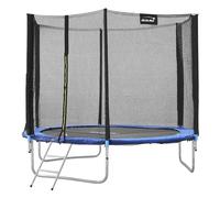 Hauki Trampoline d'Extérieur, Ø 244 cm, Bleu, Certifié GS, Trampoline de Jardin Rond pour Enfants, jusqu'à 150 kg, Kit Complet avec Filet de Sécurité, Échelle, Couverture de Bord, Barres Rembourrées
