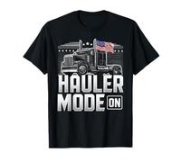 Hauler Mode ON Patriotic Trucker Big Rig, drapeau américain T-Shirt