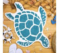 Haull Tapis de salle de bain tortue de mer, tapis de salle de bain lavable sans soie, motif tortue turquoise, tapis de sol tropiques, tapis de salle de bain pour porte, salon, chambre à coucher,