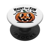 Haunt The Fun - Jolie Lanterne Citrouille Jack O' pour Halloween PopSockets PopGrip Adhésif