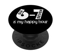 Haunted by 6-7 Six Seven 67 Sayings 6 7 Numbers 6 & 7 Hours PopSockets PopGrip Adhésif
