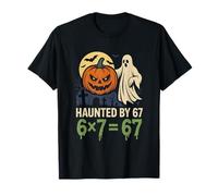 Haunted by 67 Funny 6x7 équivaut à 67 Maths Halloween Meme Ghost T-Shirt