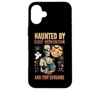 Haunted by Sleep Deprivation and Tiny Screams Born Dad des années 90 Coque pour iPhone 16 Plus