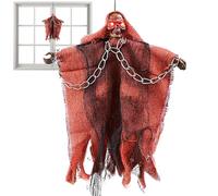 Haunted Ghost Prop Figurine de crâne effrayant, fantôme flottant d'Halloween, décoration à suspendre pour pelouse, chambre à coucher, accent mural pour chemin de vacances, maison effrayante