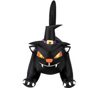 Haunted Hill Farm 1,8 m de large chat noir gonflable avec lumières, décoration d'extérieur gonflable d'Halloween pour pelouse et cour, décoration de vacances effrayante géante