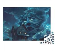 Haunted House Halloween Decorations Plaque en Métal Rétro 52x38cm/1000pcs pour L’Atelier, pour Aménager L’Atelier, Le Garage Et L’Espace Bricolage