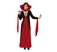 Haunted House Rubies Déguisement de vampire gothique rouge pour femme, robe à manches longues avec col haut, licence officielle, taille unique, vampire pour Halloween, carnaval, fêtes et cosplay