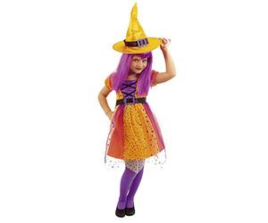 Haunted House Rubies Déguisement sorcière Superstar pour fille, robe orange avec chapeau, original, sorcière et sorcière, convient pour carnaval, anniversaire et cosplay