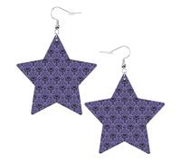 Haunted Mansion Boucles d'oreilles tendance pour femme, boucles d'oreilles pendantes célestes, bijoux en forme d'étoile pour un usage polyvalent, One Size, Cuir
