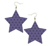 Haunted Mansion Boucles d'oreilles tendance pour femme, boucles d'oreilles pendantes célestes, bijoux en forme d'étoile pour un usage polyvalent, One Size, Cuir