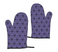 Haunted Mansion Gants de cuisine imperméables à imprimé Mansion Taille polyvalente 5,9 x 27,9 cm Gants antidérapants pour barbecue