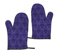Haunted Mansion Gants de cuisine imperméables à imprimé Mansion Taille polyvalente 5,9 x 27,9 cm Gants antidérapants pour barbecue