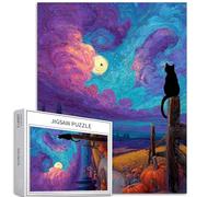 Haunted Road - Casse-tête de 1 000 pièces pour adultes de style Van Gogh - Puzzle coloré à faire soi-même pour décoration de la maison, cadeaux, puzzle familial, parfait pour les soirées de jeu, 50 x