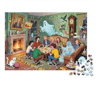Haunted Salon Game est allé Mal Puzzle en Bois Imperméable Puzzles De 1000 Pièces pour Adultes Amusant De Décoration pour La Maison