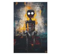 Haunted Silence - Expressive Abstract Figure Puzzle en Bois, 1000 pièces
