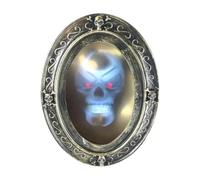 Haunted Skull Mirror, Motion Sensor Halloween Prop With Sound, Spooky Decor | Motion Activated Sound Creates A Frightening Surprise Skull Mirror Design Adds Eerie Atmosphere For Haunted Houses Parties An