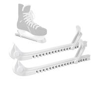 Hauojaus 1 paire de protège-patins à glace réglables Accessoires pour patinage artistique, hockey et loisirs, noir/blanc, adultes et enfants (blanc)