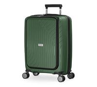 HAUPTSTADKOFFER - TXL - Bagage Cabine léger avec Compartiment Frontal, Trolley Avion, Coque Dure en polypropylène Robuste de Polypropylène Extra léger, 55 cm, 40 L, TSA, Vert Foncé