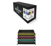 HAUPTSTADT TONER DarkSerie Lot de 10 toners compatibles avec Lexmark CS736dn équivalent de 0C736H1 Noir/cyan/magenta/jaune