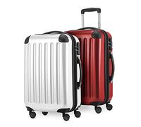 Hauptstadtkoffer - Alex - 2 x Bagages à Main rigides Brillants, 55 cm, 42 L, Rouge/Blanc