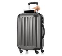 HAUPTSTADTKOFFER - Alex- Bagage à main cabine, Trolley rigide extensible avec Compartiment pour ordinateur portablel, TSA, 55 cm, 42 L, Titane