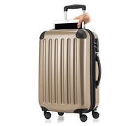 HAUPTSTADTKOFFER - Alex- Bagage à main cabine, Trolley rigide extensible avec Compartiment pour ordinateur portablel, TSA, 55 cm, 42 L, Champagne