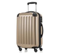 HAUPTSTADTKOFFER Alex - Bagage à main valise rigide avion extensible trolley cabine Carry-On Hand Luggage Hardcase, 4 roulettes, 55 cm, 42 L,Champagne