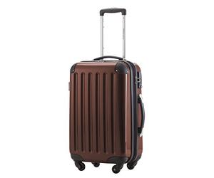 HAUPTSTADTKOFFER - Alex - Bagage à Main Cabine Valise Trolley 4 Roues, TSA, 55 cm, 42 litres, Marron