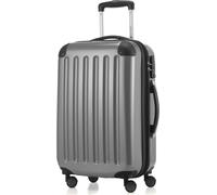 HAUPTSTADTKOFFER Alex - Bagage à main valise rigide avion extensible trolley cabine Carry-On Hand Luggage Hardcase, 4 roulettes, 55 cm, 42 L,Argent