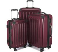 HAUPTSTADTKOFFER - Alex - Koffer-Set 3-teilig, Rollkoffer Trolleys 4 Rollen mit Erweiterung, Handgepäck und Check-In Gepäck für jede Reiseart, TSABurgund
