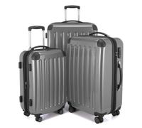 HAUPTSTADTKOFFER - Alex - Koffer-Set 3-teilig, Rollkoffer Trolleys 4 Rollen mit Erweiterung, Handgepäck und Check-In Gepäck für jede Reiseart, TSASilber