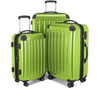 HAUPTSTADTKOFFER - Alex - Koffer-Set 3-teilig, Rollkoffer Trolleys 4 Rollen mit Erweiterung, Handgepäck und Check-In Gepäck für jede Reiseart, TSA,Apfelgrün