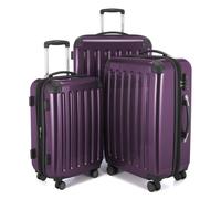 HAUPTSTADTKOFFER - Alex - Koffer-Set 3-teilig, Rollkoffer Trolleys 4 Rollen mit Erweiterung, Handgepäck und Check-In Gepäck für jede Reiseart, TSAAubergine