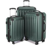 HAUPTSTADTKOFFER - Alex - Koffer-Set 3-teilig, Rollkoffer Trolleys 4 Rollen mit Erweiterung, Handgepäck und Check-In Gepäck für jede Reiseart, TSAWaldgrün