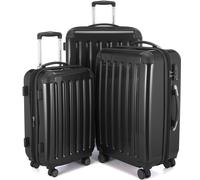 HAUPTSTADTKOFFER - Alex - Set de 3 pièces (55 cm, 65 cm, 75 cm), Valises rigides extensibles, Trolleys, TSA, 4 rudeas, Noir