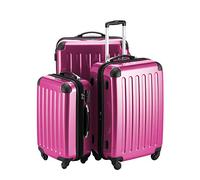 HAUPTSTADTKOFFER - Alex - Set de 3 pièces (55 cm, 65 cm, 75 cm), Valises rigide, Trolleys, 4 rudeas, Magenta