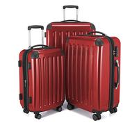 HAUPTSTADTKOFFER - Alex - Set de 3 pièces (55 cm, 65 cm, 75 cm), Valises rigides extensibles, Trolleys, TSA, 4 rudeas, Rouge
