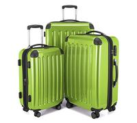 HAUPTSTADTKOFFER - Alex - Set de 3 pièces (55 cm, 65 cm, 75 cm), Valises rigides Extensibles, TSA, 4 rudeas, Vert Pomme