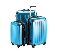 HAUPTSTADTKOFFER - Alex - Set de 3 Valises rigides Bagage Trolley 4 Roues, (S, M & L), Bleu Cyan