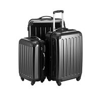 HAUPTSTADTKOFFER - Alex - Set de 3 Valises rigides Bagage Trolley 4 Roues, (S, M & L), Noir