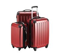 HAUPTSTADTKOFFER - Alex - Set de 3 Valises rigides Bagage Trolley 4 Roues, (S, M & L), Rouge