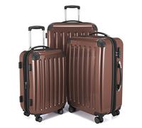 HAUPTSTADTKOFFER - Alex - Set de 3 Valises rigides Bagage Trolley 4 Roues, TSA, (S, M & L), Marron