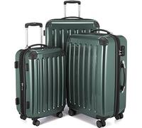 Hauptstadtkoffer Alex Set de 3 Valises - Valise Cabine 55 cm, Valise Moyenne 65 cm et Grande Valise 75 cm, Coque Rigide ABS+PC, Serrure à Combinaison, Vert foncé